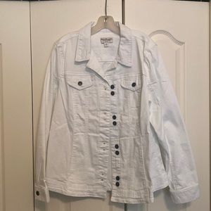 Norm Thompson white denim jacket